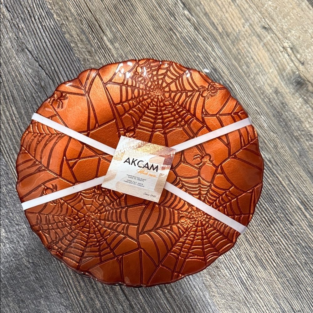 4 AKCAM Orange Spiderweb Plate